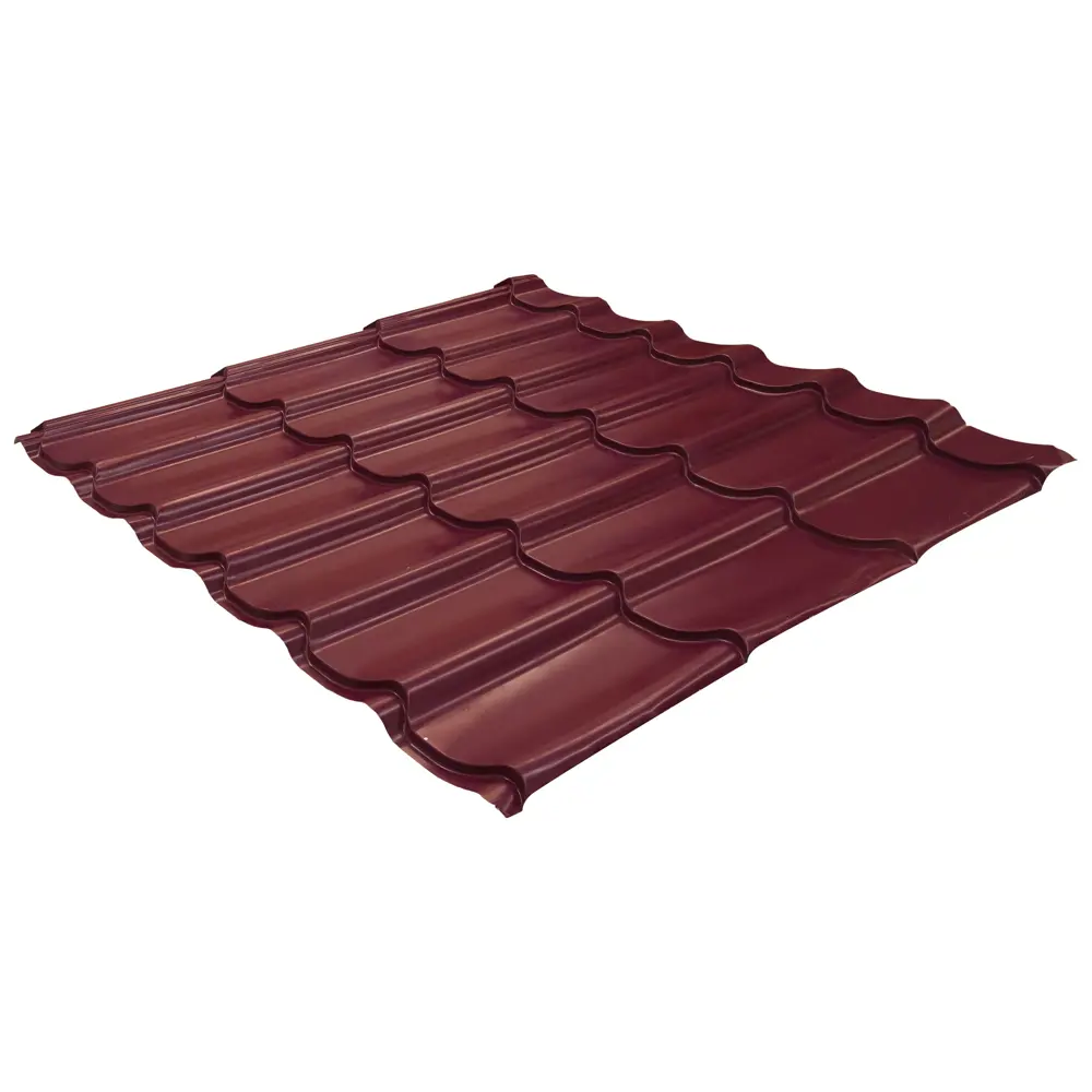 Металлочерепица 0.5 мм 1200x500 мм RAL 3005 красный Santreyd STLM-2184378 - Вид №1