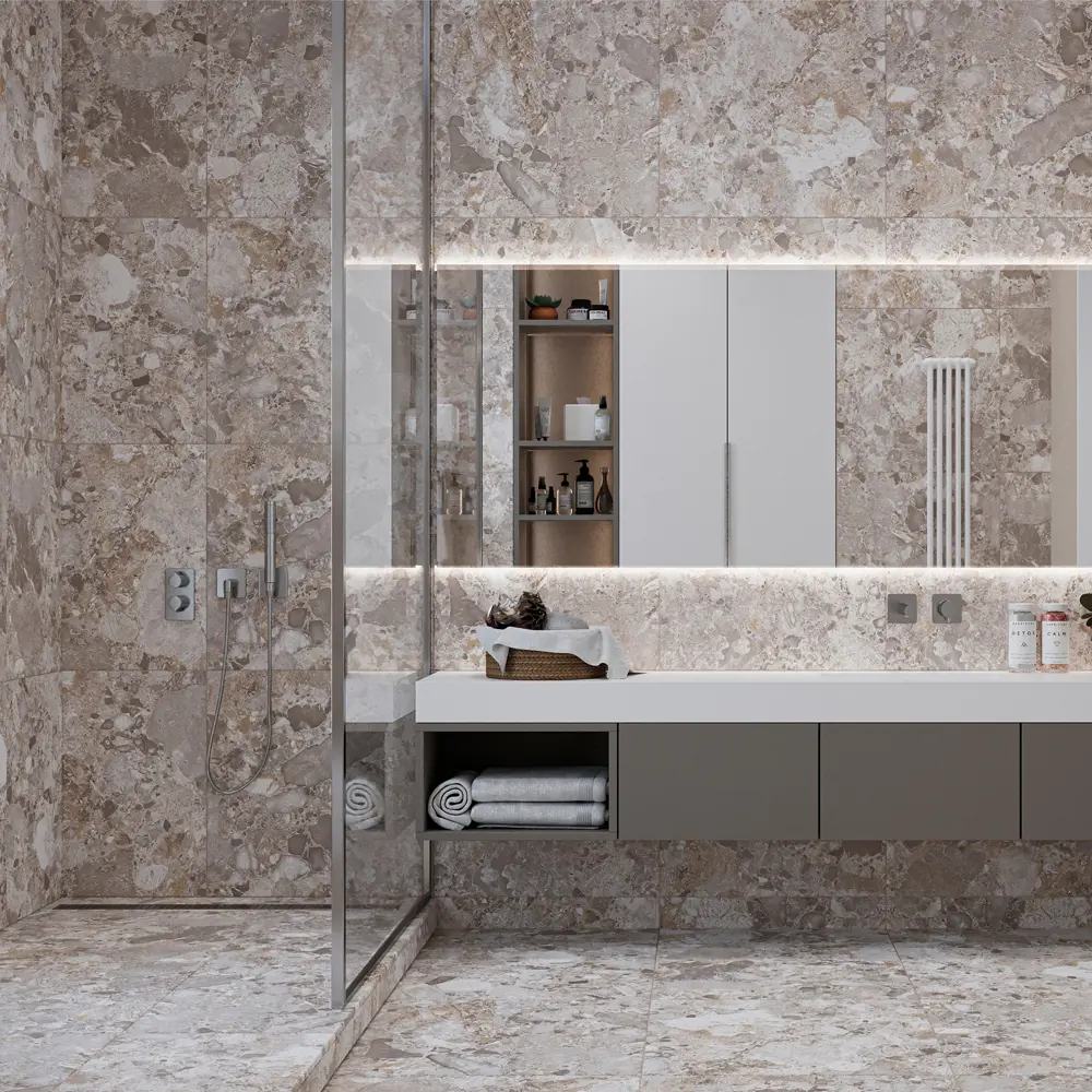 Глазурованный керамогранит Abgres Terrazzo 60x60 см 1.44 м² матовый цвет бежевый Santreyd STLM-2135798 - Вид №3