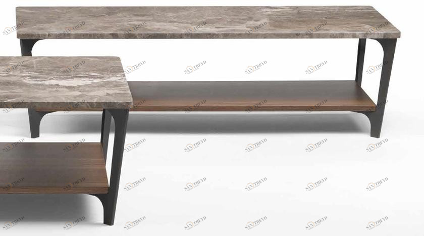 Marelli Низкий прямоугольный журнальный столик из мрамора Tab sun-id-1487140