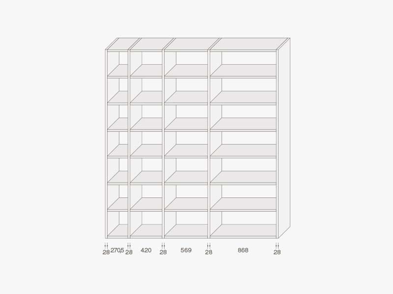 Индивидуальный модульный модульный книжный шкаф Lema Selecta ARCH-00117006 - Вид №39