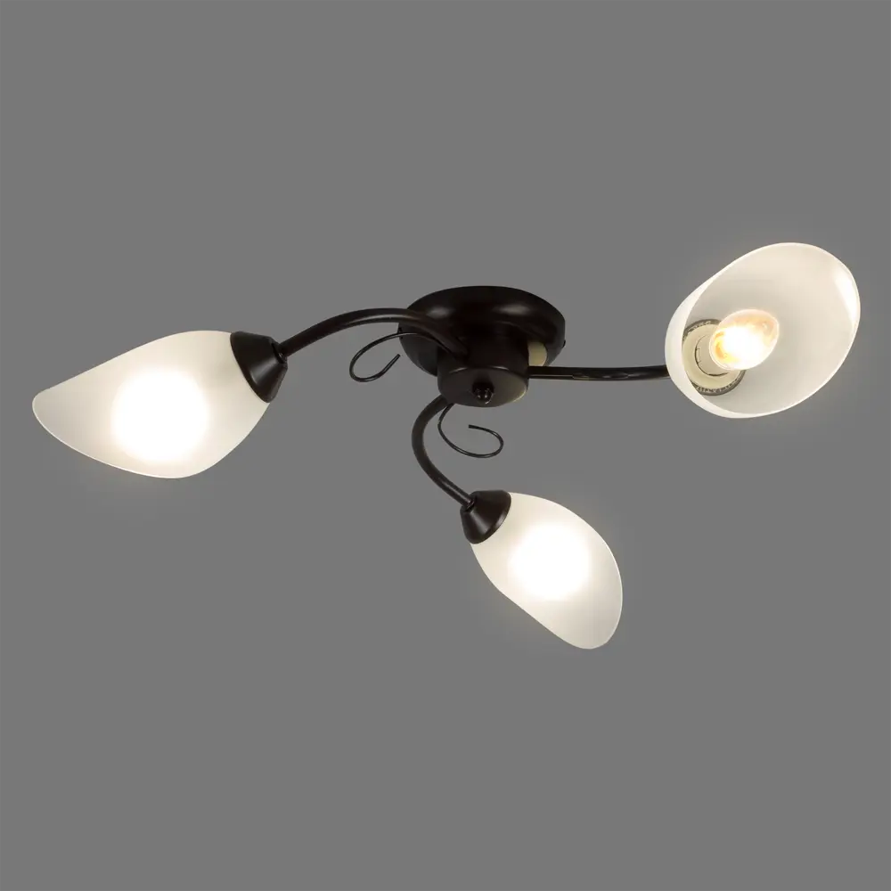 Люстра потолочная Vitaluce Брауни 3 лампы 9м² Е14 цвет коричневый матовый STLM-2149244 - Вид №3