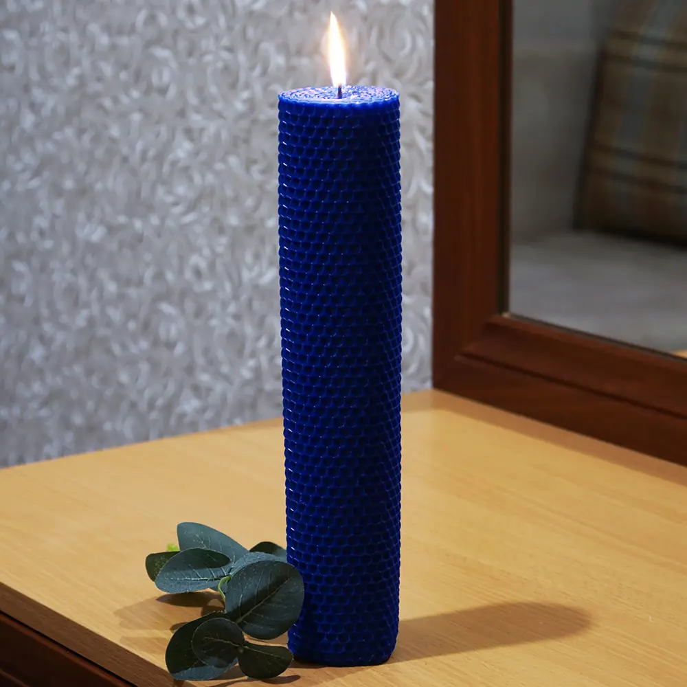 Свеча вощинная цилиндр синяя 5x26 см EVIS STLM-2065526 - Вид №2
