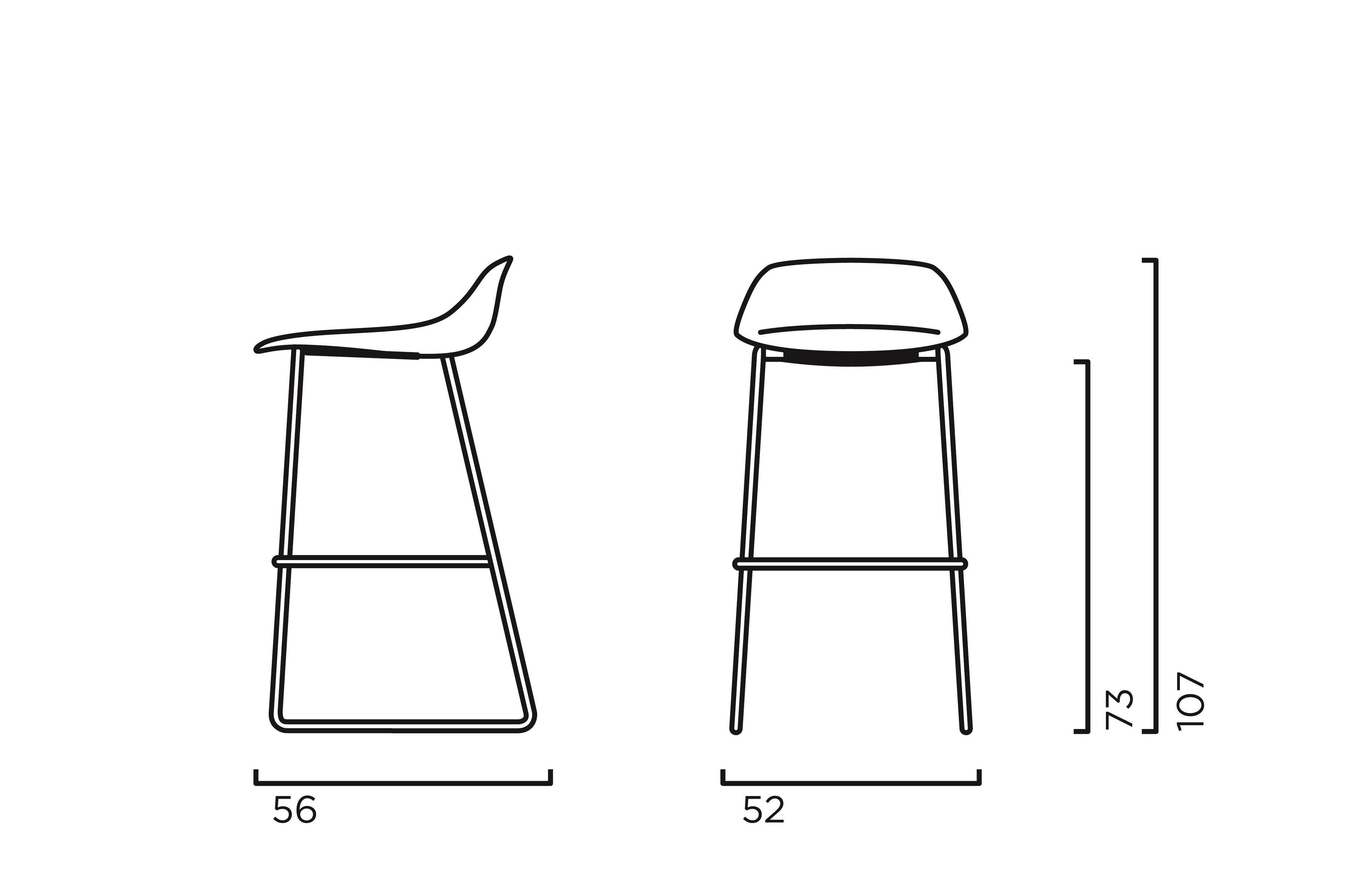 Полипропиленовый барный табурет с подставкой для ног Crassevig Pola ARCH-00133119 - Вид №3