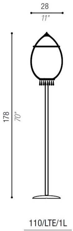 Aiardini Торшер с прямым светом в стекле Tango sun-id-1453643 - Вид №1