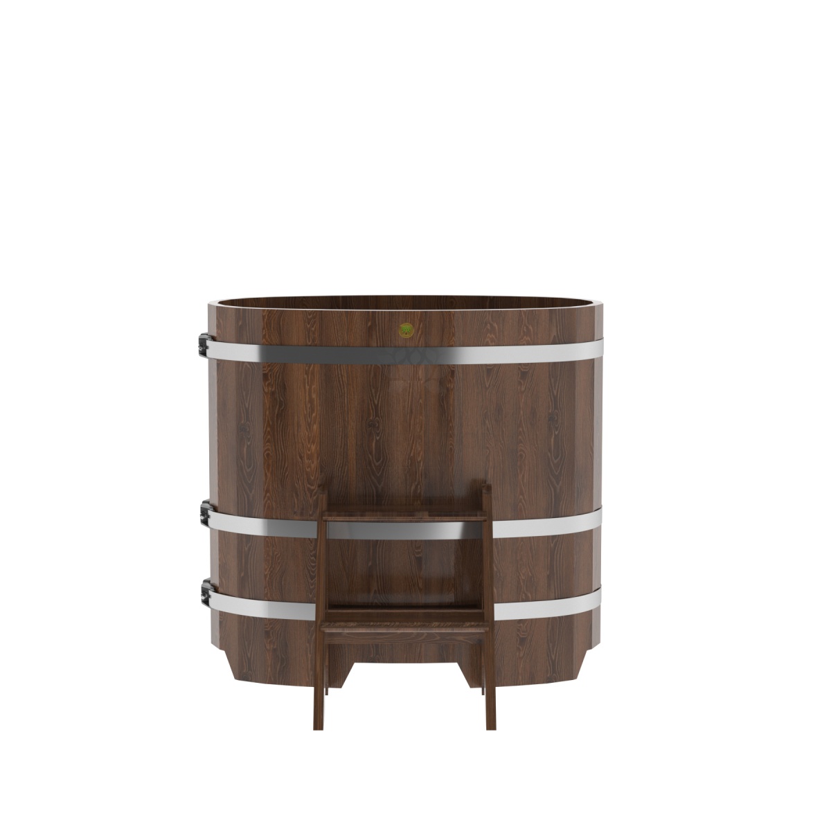 1249 Купель овальная из дуба 0,59х1,06х1,0 морёная Alyarus  - Вид №3