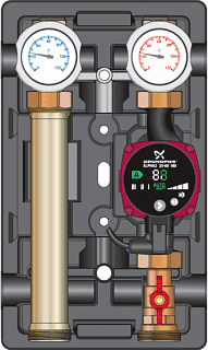 Прямая насосная группа MEIBES UK 1" с насосом Grundfos UPM3 Hybrid 25-70