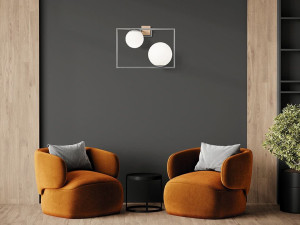 Стальной и стеклянный настенный светильник