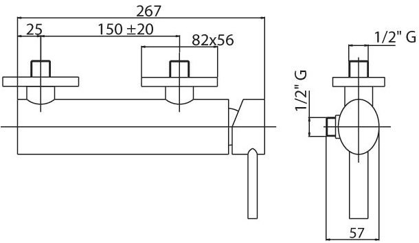 Смеситель для душа однорычажный Cezares OVER-DM-01-Cr  - Вид №1
