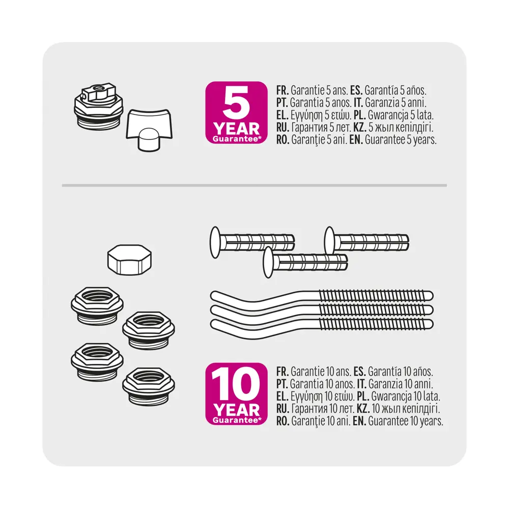 Монтажный комплект для радиатора MONLID 1"x3/4" сталь с кронштейном белый 10 шт STLM-2208324 - Вид №2