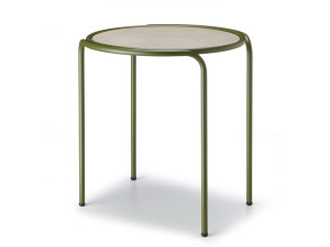 Круглый журнальный столик из окрашенного металла и HPL