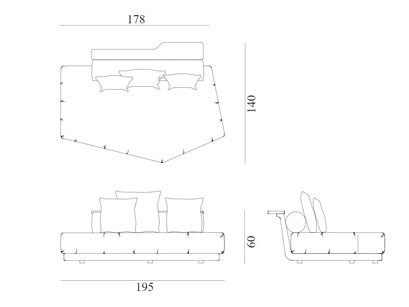 3-местный диван из красного дерева и ткани Exteta Sunset ARCH-00028080 - Вид №22
