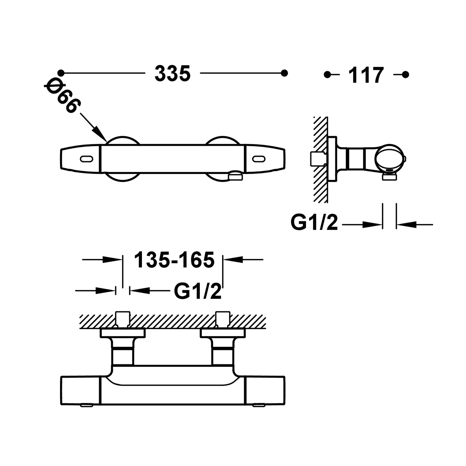 Настенный термостатический кран для душа-19016439AC TRES Thermostatic - Вид №1