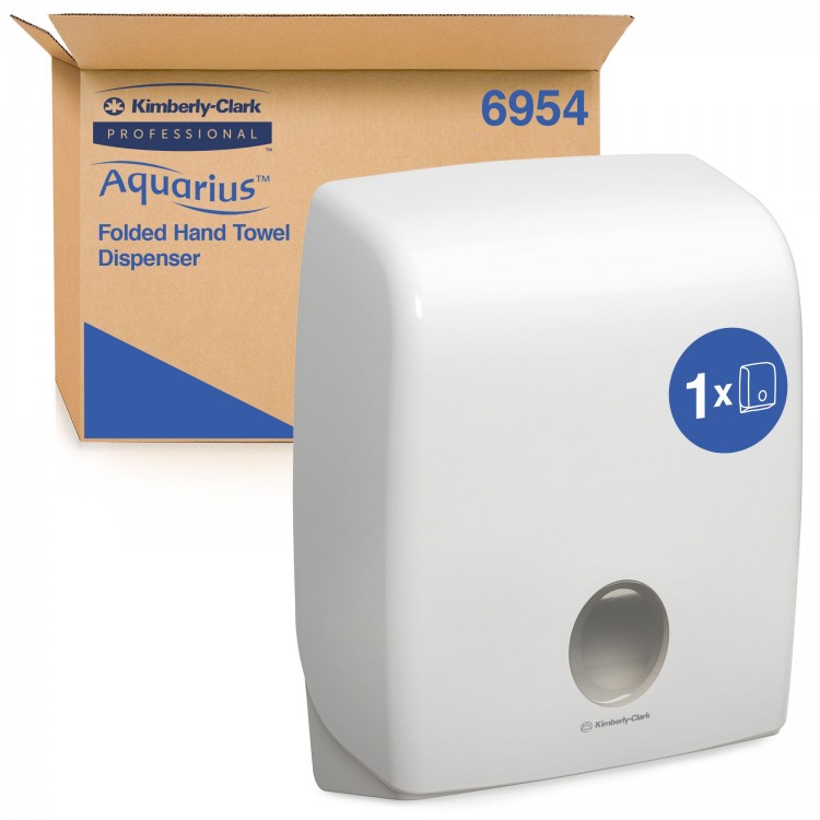 6954 Kimberly Clark Диспенсер для листовых бумажных полотенец белый Kimberly Clark Professional Aquarius 6954 белый  - Вид №1