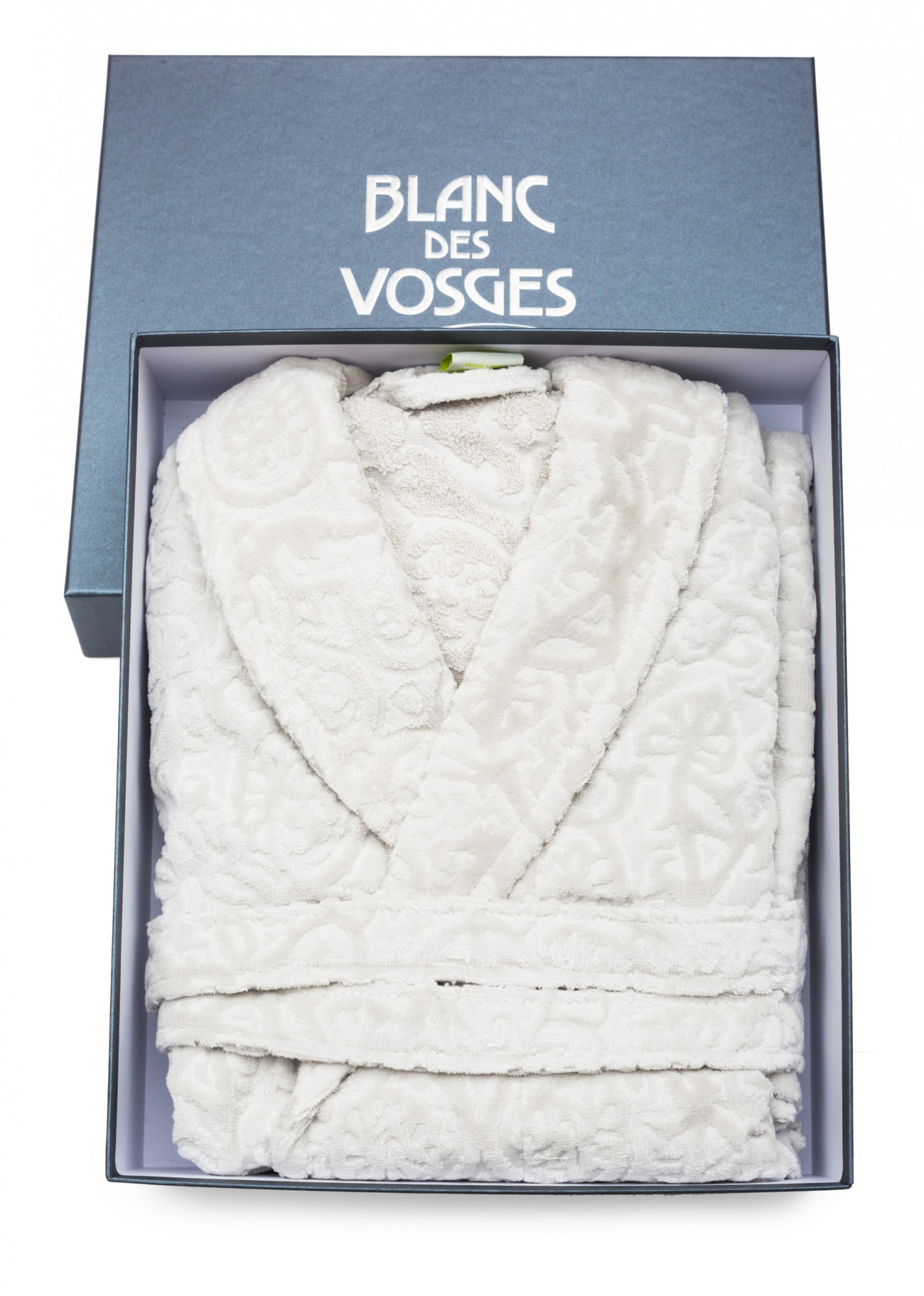 RO_PR_P_L Халат велюр Princess L серый хлопок 420 гр/м2 Blanc des Vosges Santreyd 