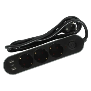 Удлинитель бытовой Skybeam 3 розетки 1.5 м черный 89376449