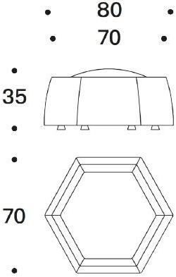 Saba Italia Пуф из ткани шестиугольной формы sun-id-1448849 - Вид №2