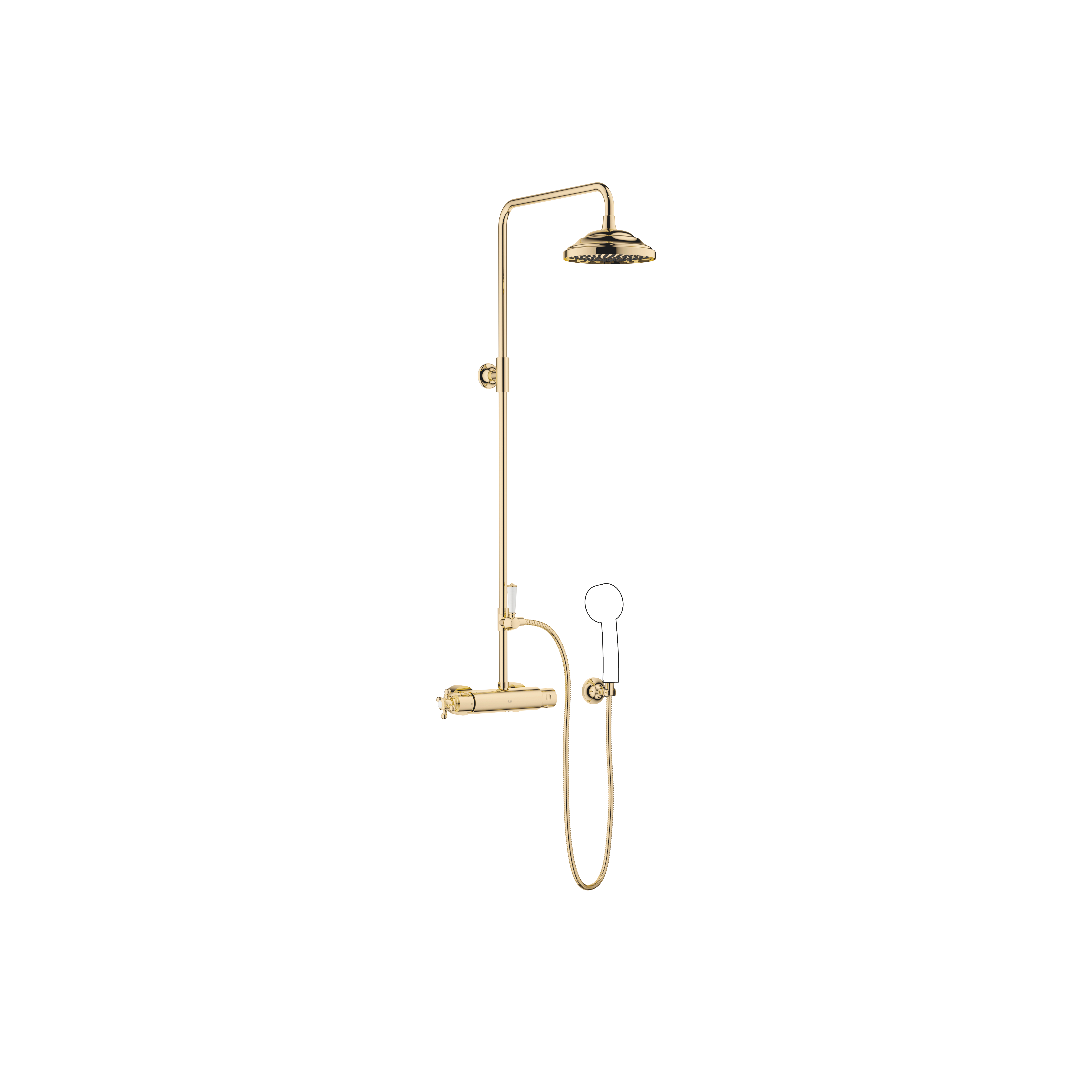 MADISON Showerpipe с термостатом для душа без ручного душа - Durabrass (золото 23 карата) DornBracht 34459360-09