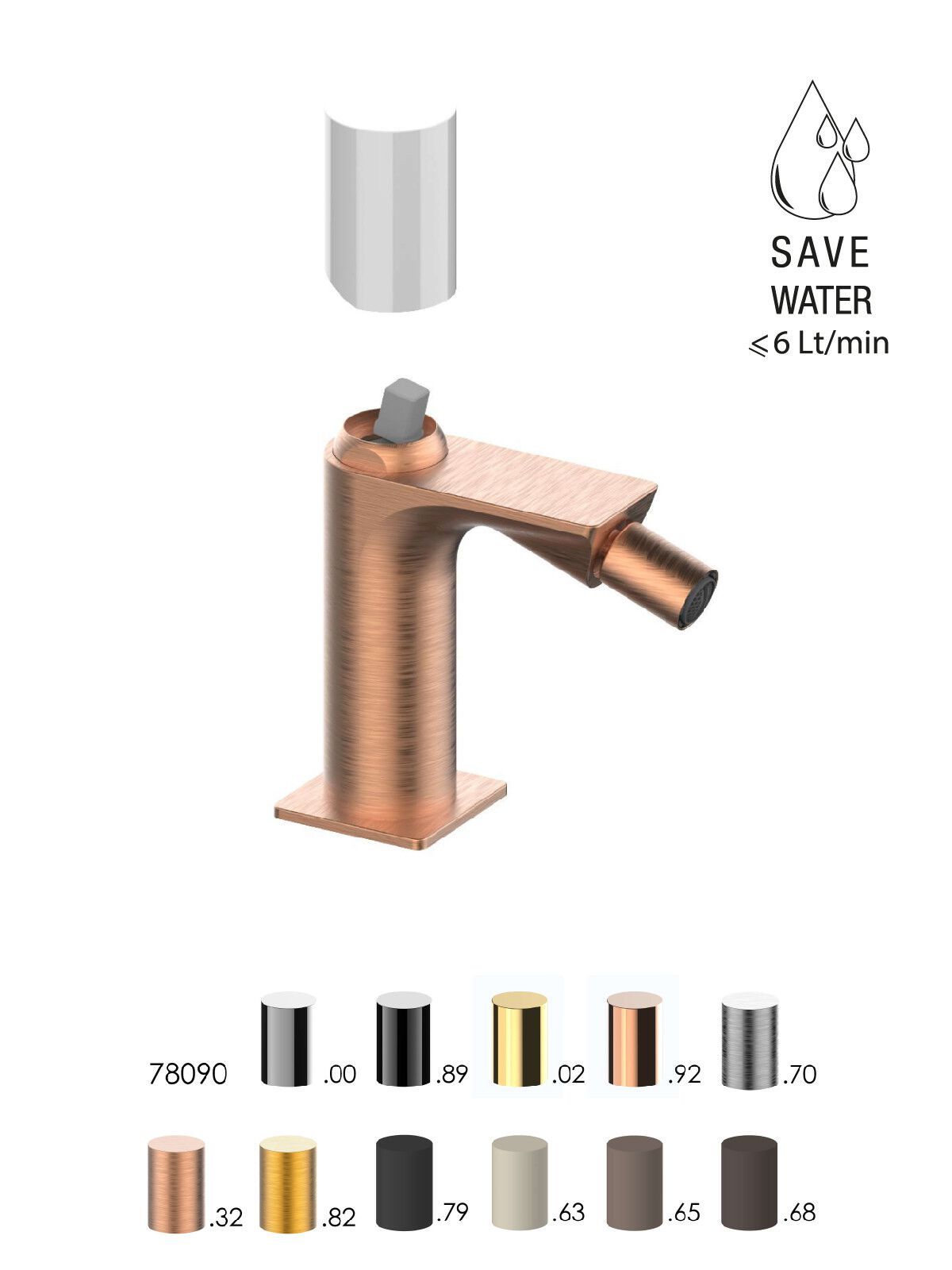 Однорычажный смеситель для биде без слива Rubinetterie Frattini Narciso S ARCH-00049865 - Вид №3