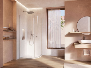 Хрустальная изогнутая душевая кабина