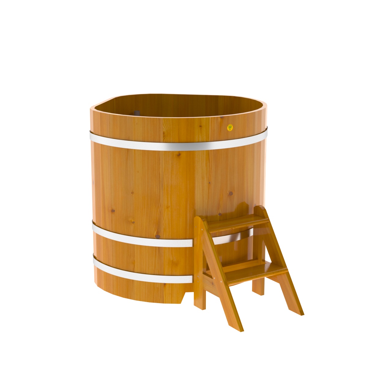 2304 Купель угловая из лиственницы Рустик 1,03х1,03х1,1 натуральная Alyarus 