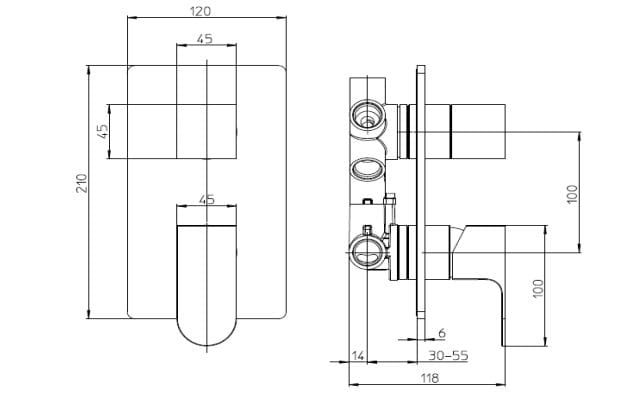 Смеситель для душа из хромированной латуни Bossini Gillo ARCH-00040905 - Вид №2