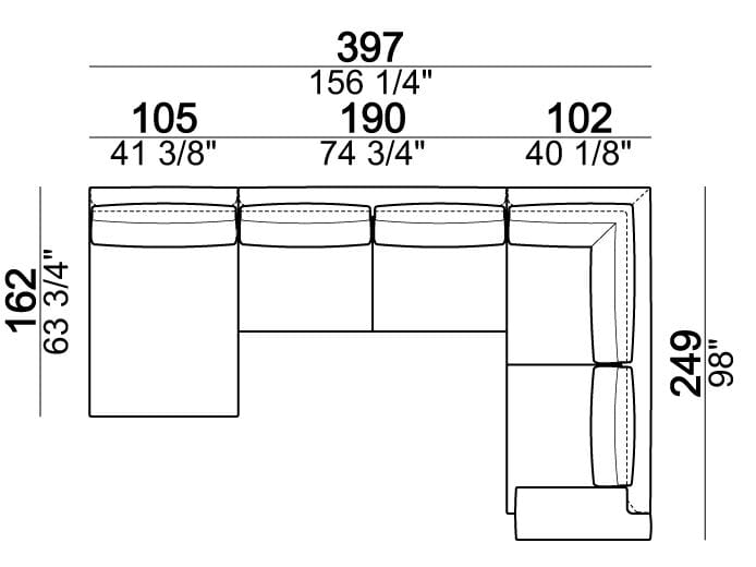 Секционный диван из ткани Arketipo EGO ARCH-00102437 - Вид №25