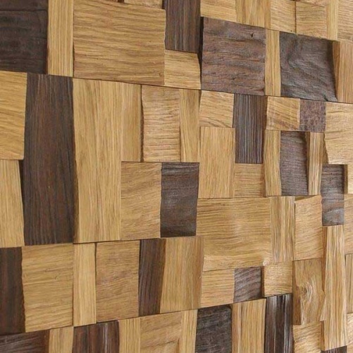 Мозаика и 3D панели из дерева Tarsi 3D Хауз Дуб 3д (мозаика панели), брашированная (3Д (мозаика панели), Брашированная) 300х300 мм 3Д5М21 - Вид №1