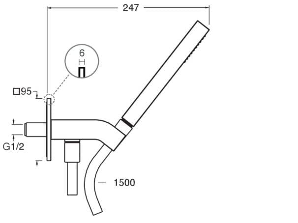 Настенный ручной душ с держателем с системой защиты от накипи CRISTINA Rubinetterie дополнения для душа / ванны / умывальника-Shower &amp ARCH-00090327 - Вид №2