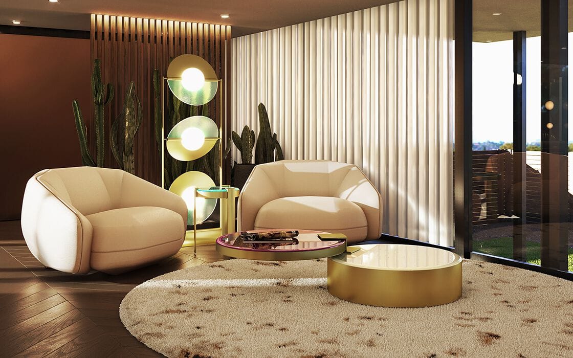 Бархатное кресло с подлокотниками Essential Home Elo ARCH-00059261 - Вид №5