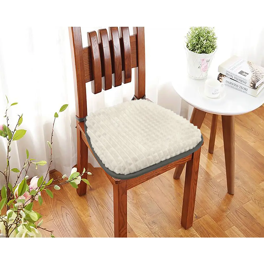 Галета для стула «Плюш» 38х40 см, плюш, цвет кремовый Santreyd STLM-2154100 - Вид №3