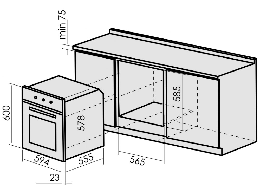 5323037 Электрический духовой шкаф MBS DE-604WH белый STDN-0006384 - Вид №5