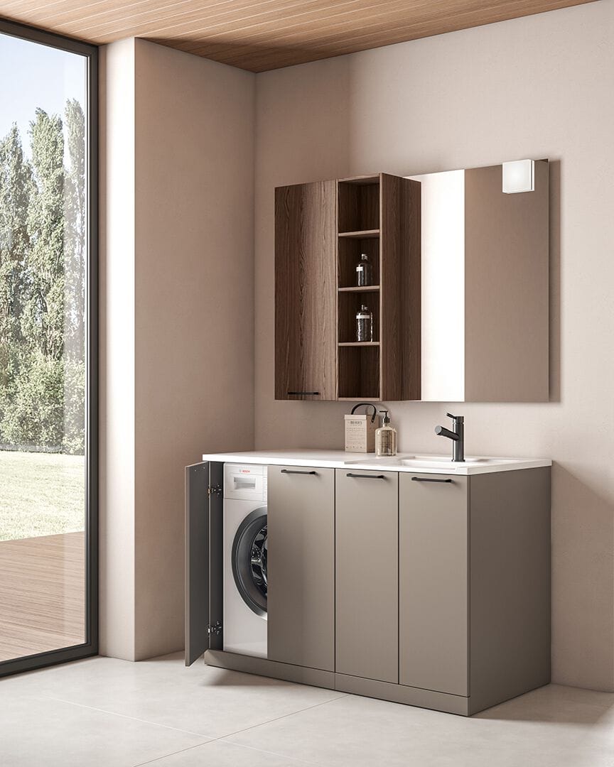 Шкаф для белья с распашными дверцами для стиральной машины BMT Kosmo ARCH-00122579 - Вид №1