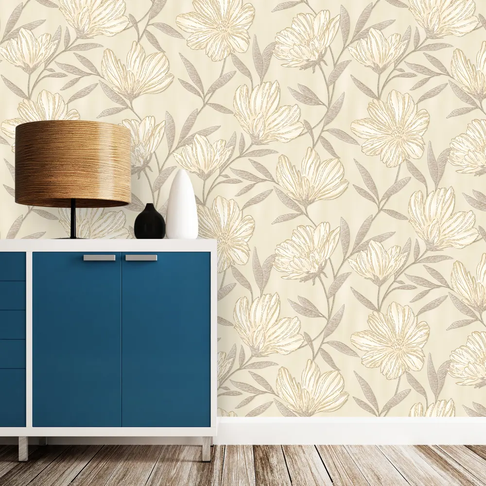 Обои флизелиновые Euro Decor Crocus бежевые 1.06 м 7011-01 82377879 STLM-2089824 - Вид №2