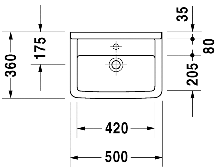 0307500000 Подвесная раковина настенная овальная Duravit Starck 3 - Вид №1