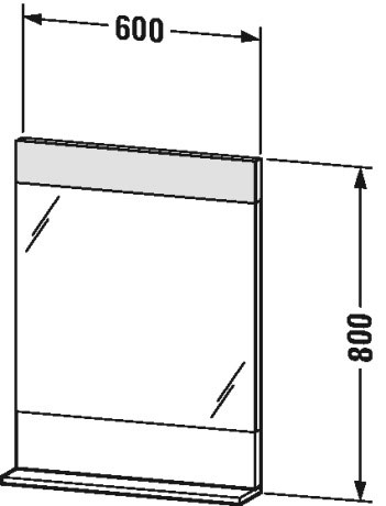 VE751105252 Vero Зеркало с полочкой внизу Европейский дуб, декор Duravit - Вид №1