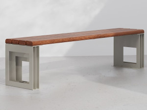 Металлическая скамья без спинки