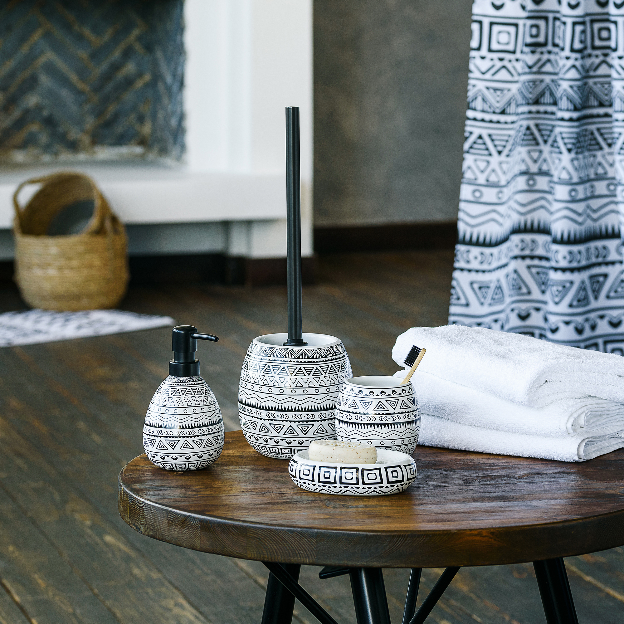 83425110 Ёршик для унитаза цвет чёрный/белый Nomads STLM-0041237 MOROSHKA  - Вид №4