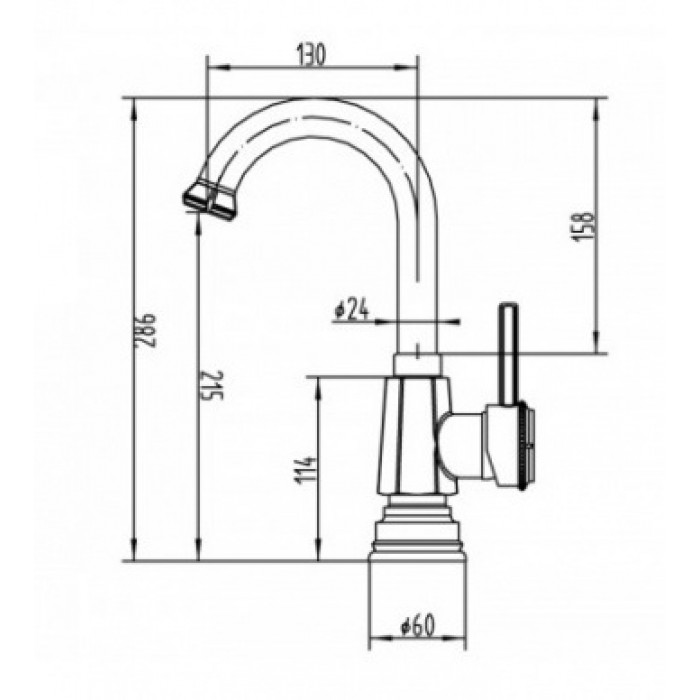 Zorg A 205U-BR Смеситель для кухни Zorg 286 х 130 мм  - Вид №2