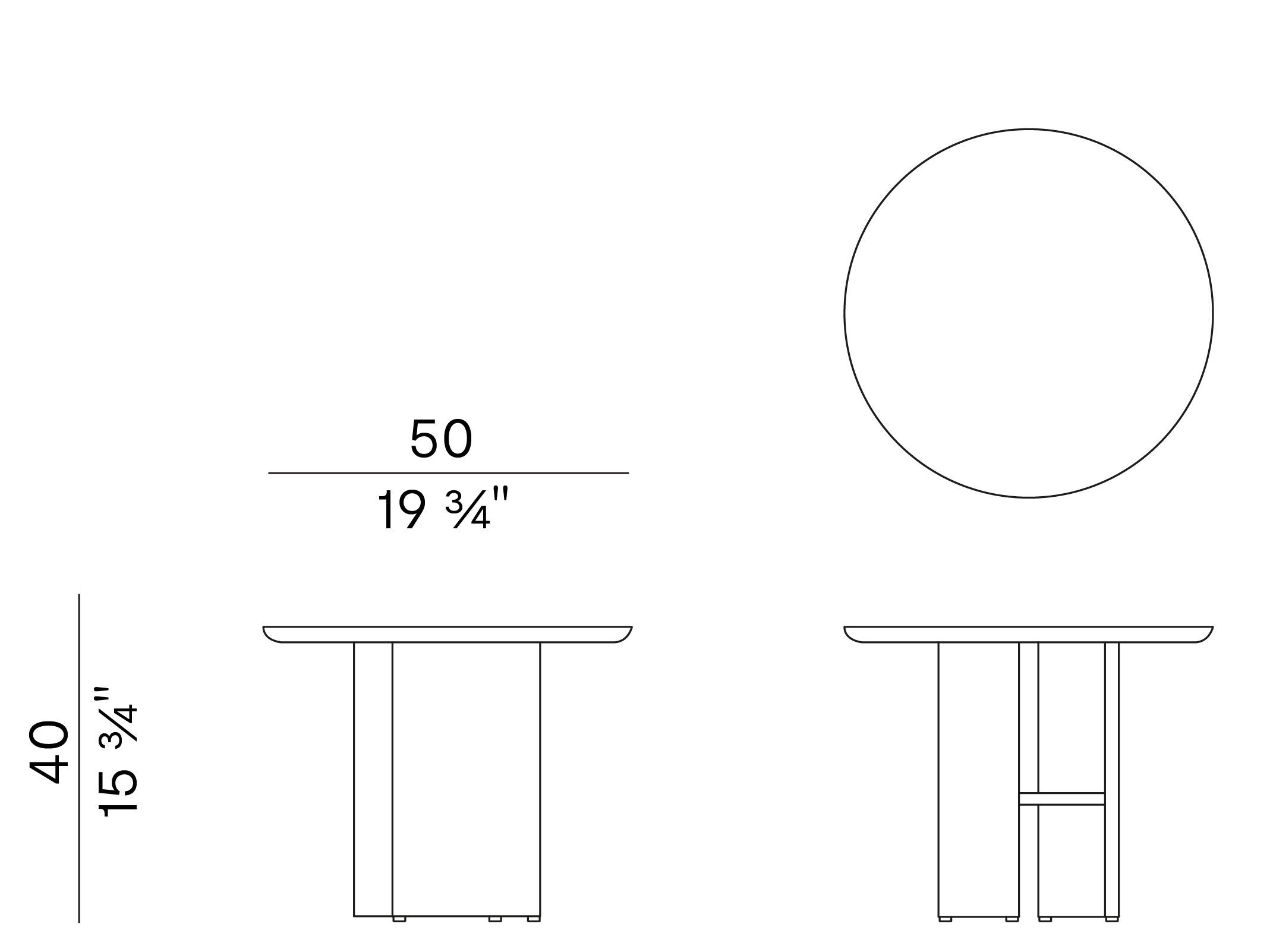 Круглый стальной садовый журнальный столик с керамической столешницей Potocco Double L ARCH-00068379 - Вид №2
