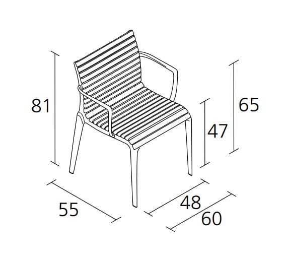 Штабелируемый стул из алюминия и дерева с подлокотниками Alias Tech Wood ARCH-00042350 - Вид №3