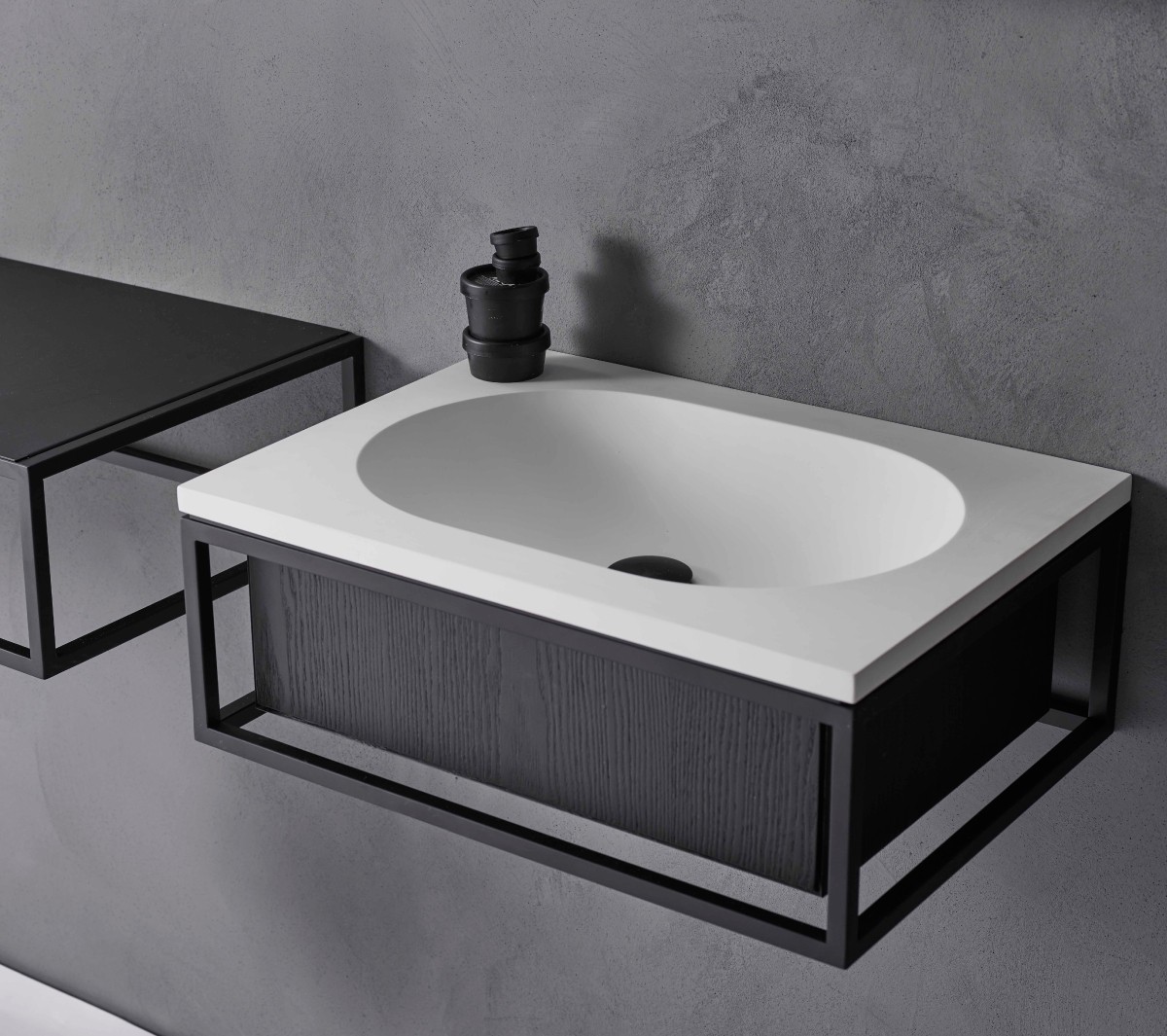 Ex.T Frame Умывальник с решеткой и тумбой comp-comp-gl2d - Вид №3