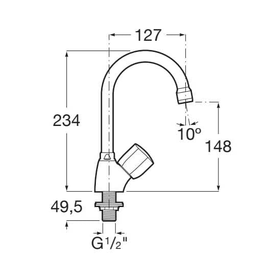 Высокий однорычажный смеситель для раковины Roca Brava ARCH-00104961 - Вид №2