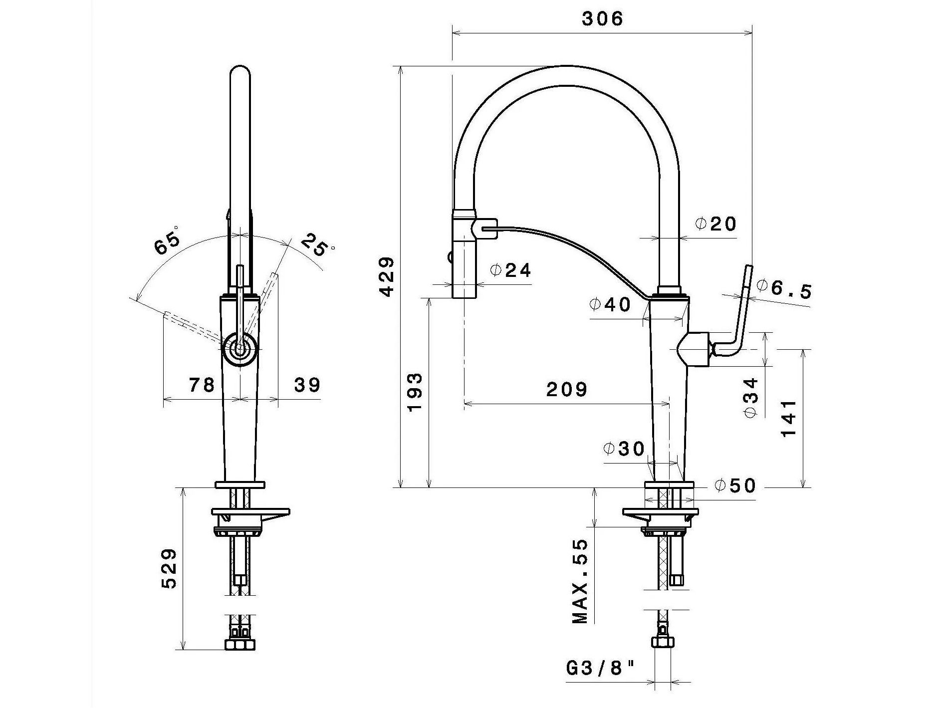 Смеситель для кухни с поворотным изливом Newform O'RAMA KITCHEN ARCH-00089632 - Вид №6