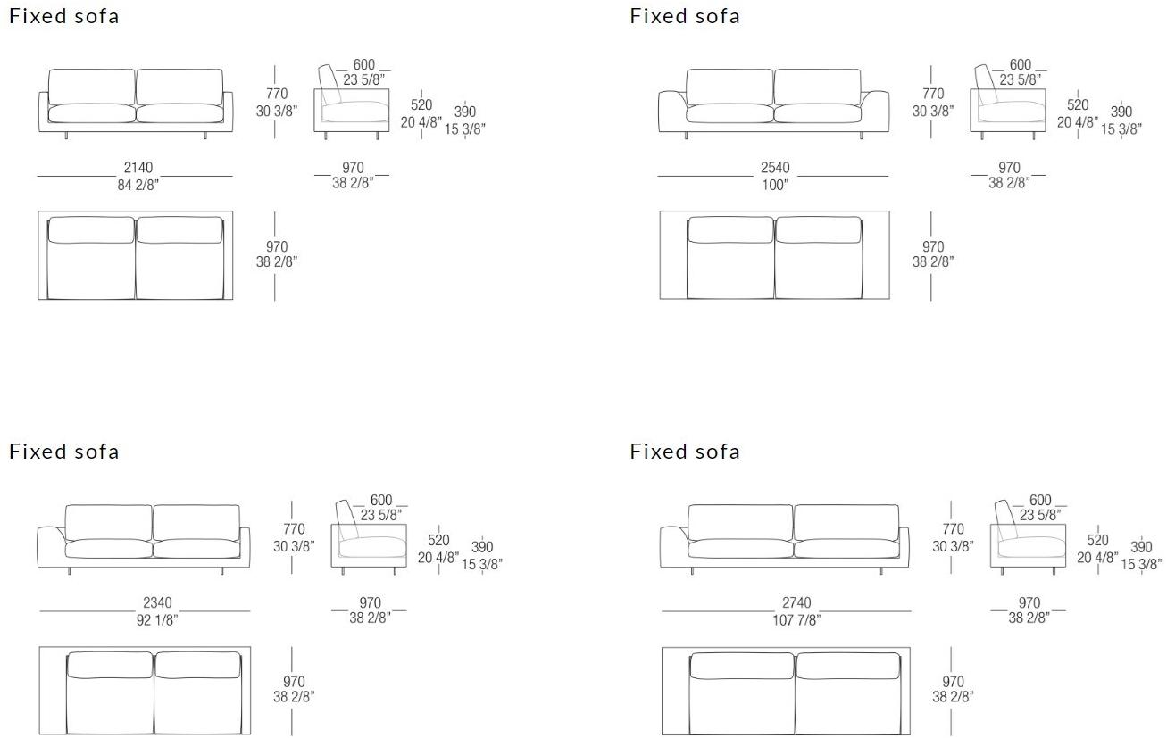 MisuraEmme Диван из ткани с полкой для журналов Misuraemme sun-id-1374520 - Вид №15