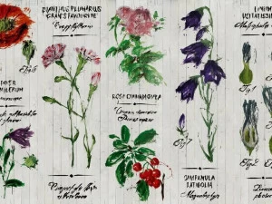 Wall&decò Обои с цветочным орнаментом и надписью Contemporary wallpaper 2015