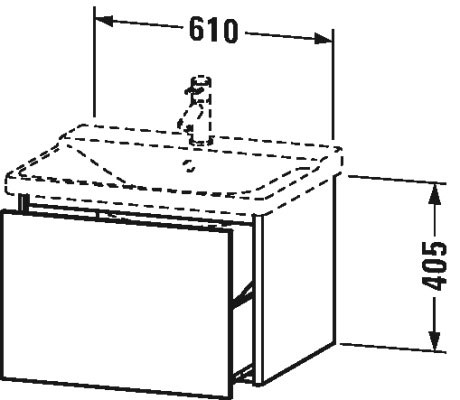 Тумбочка подвесная XSquare #XS4080 610 x 473 мм Duravit XS408002222 - Вид №1