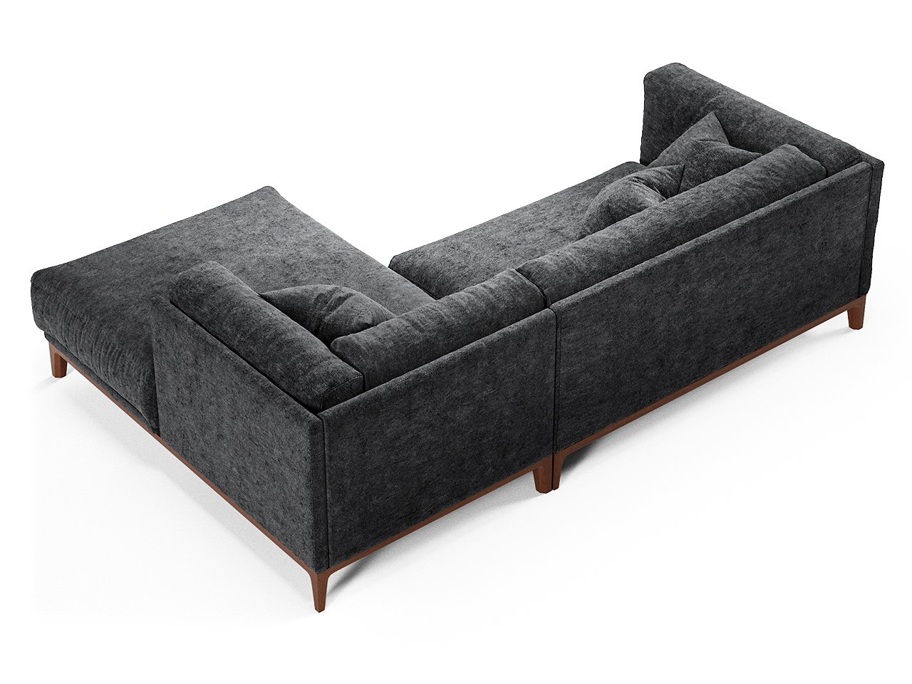 Диван Case угловой серый на темных ножках THE IDEA ДИЗАЙНЕРСКИЕ 210545 Серый  - Вид №3