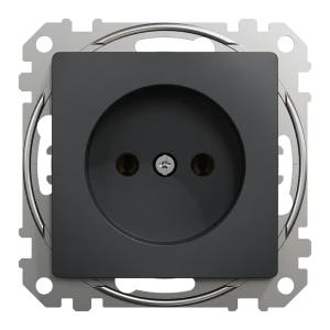 Розетка встраиваемая Systeme Electric Sedna Design  без заземления, цвет антрацит