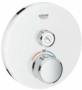 Внешняя часть термостатического смесителя на 1 выход GROHE Grohtherm SmartControl, белая луна (29150LS0)