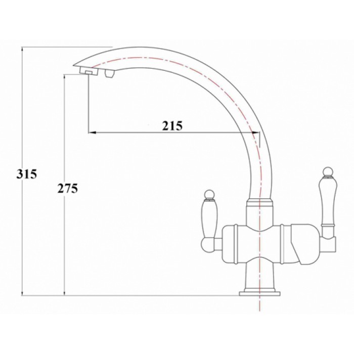 Zorg ZR 327 YF хром чёрный металл Смеситель для кухни Zorg 315х215  - Вид №2